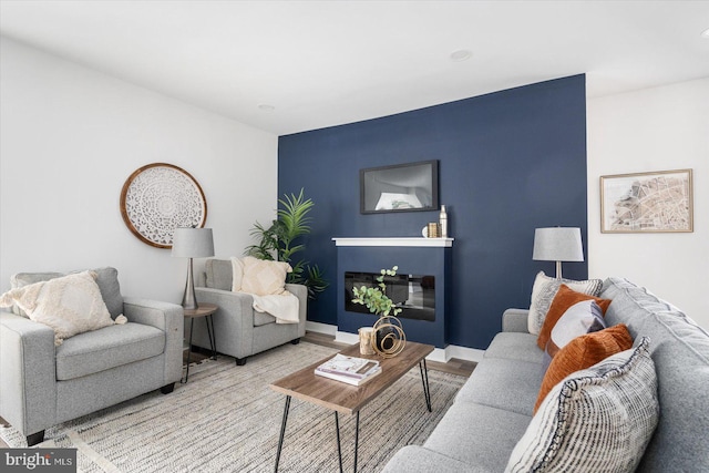 living room featuring hardwood / wood-style floors