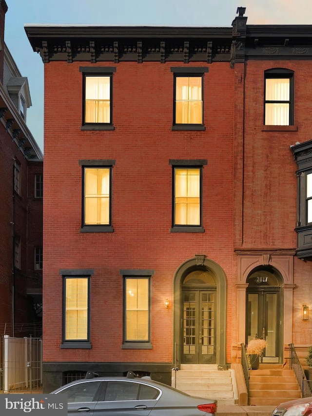 view of front of home with french doors