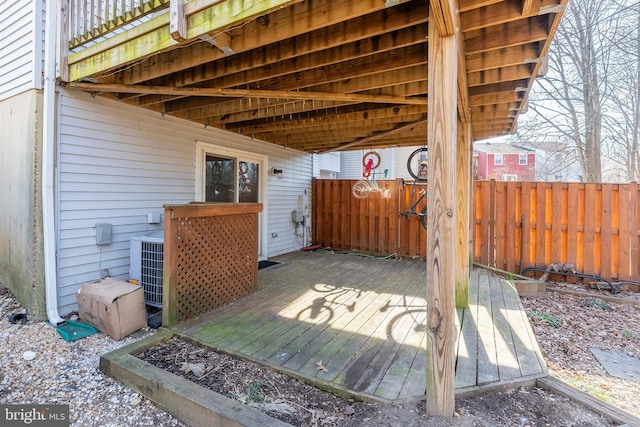 deck featuring fence