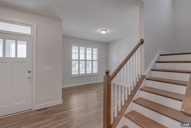 entrance foyer featuring light hardwood / wood-style flooring