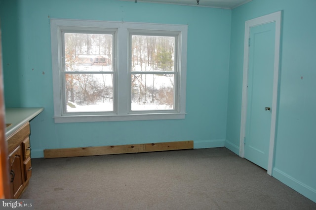 spare room with light colored carpet