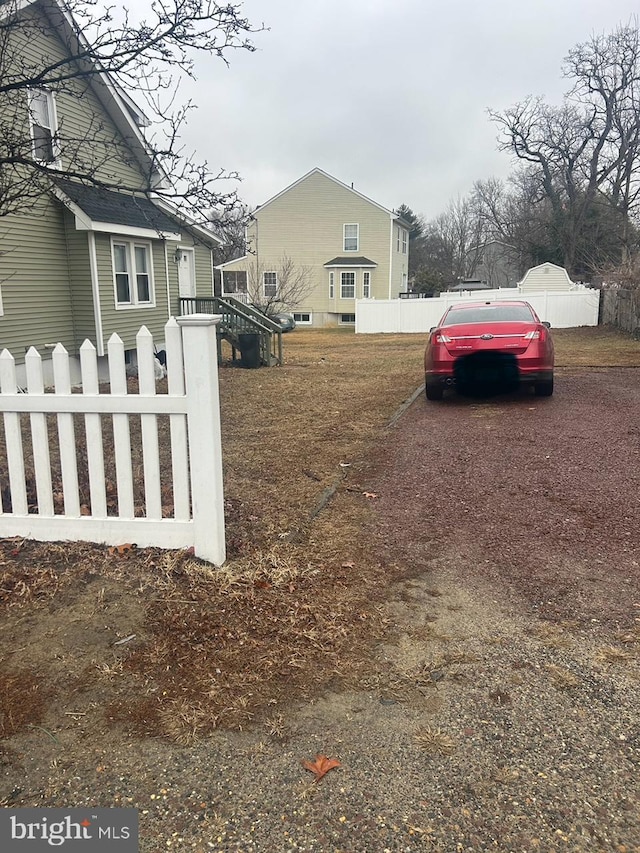 view of yard with fence