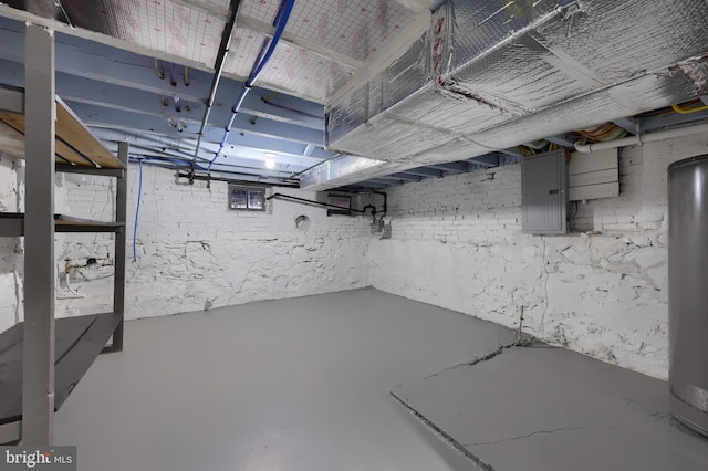 basement with electric panel