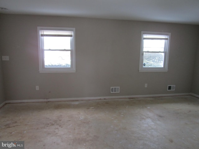 view of spare room