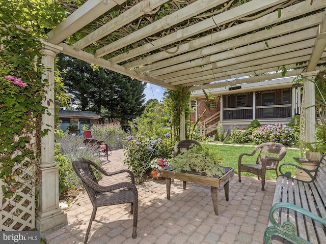 view of patio / terrace with a pergola