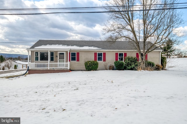 view of single story home