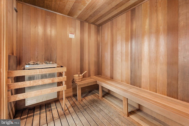 view of sauna