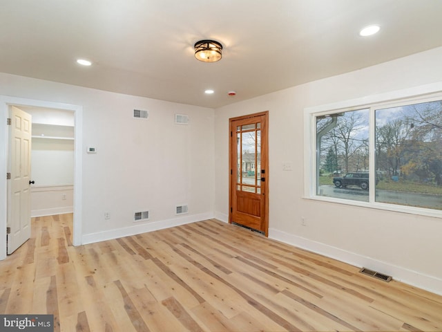 empty room featuring light hardwood / wood-style flooring