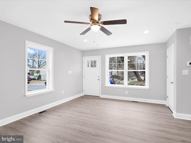 foyer entrance featuring plenty of natural light and wood-type flooring