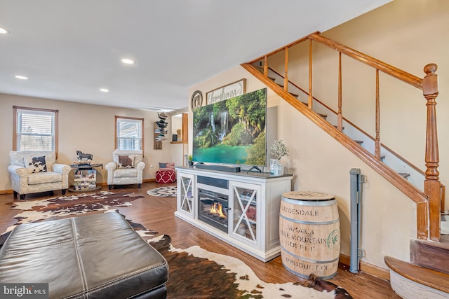 living room featuring hardwood / wood-style flooring