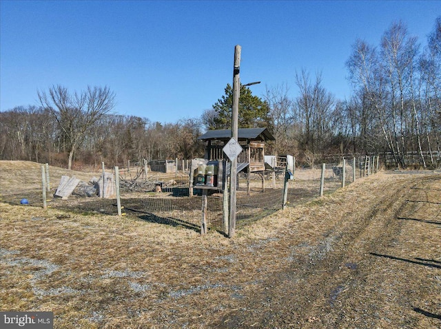 view of yard with a playground