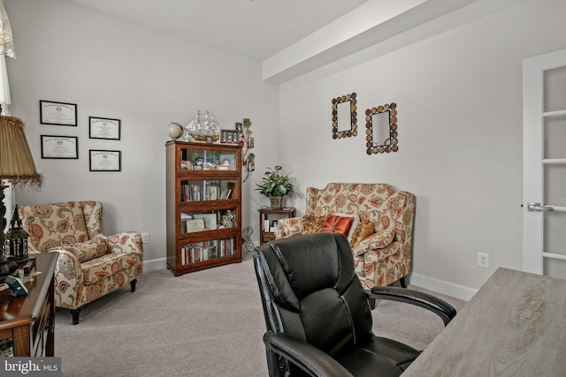 view of carpeted office