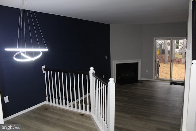 interior space featuring dark wood-type flooring