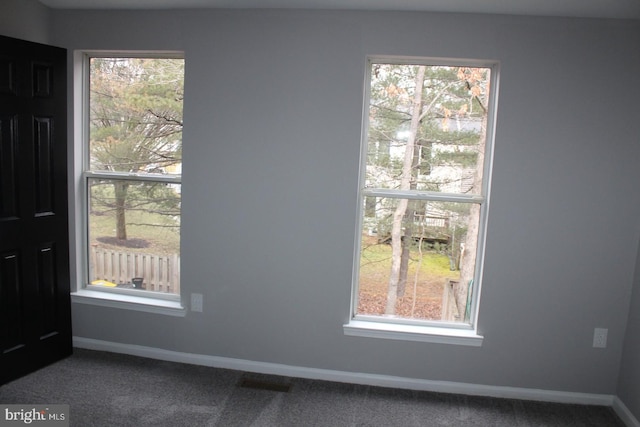 view of carpeted spare room