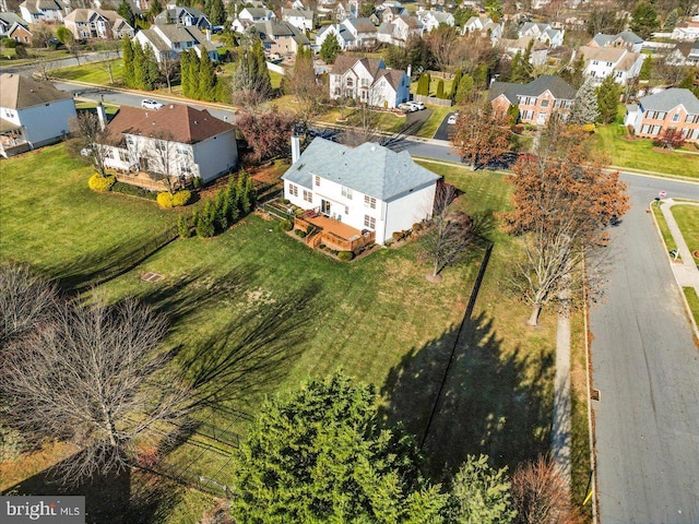 aerial view with a residential view