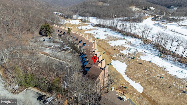 view of snowy aerial view