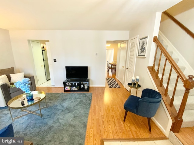 living room featuring hardwood / wood-style floors