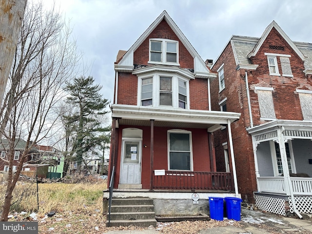 view of front of home featuring covered porch