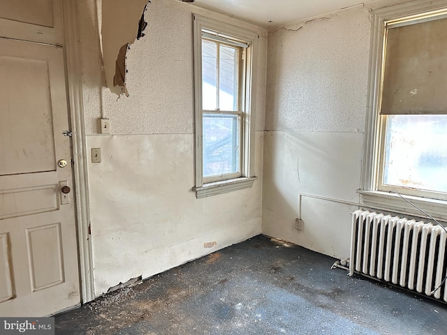 empty room with radiator heating unit