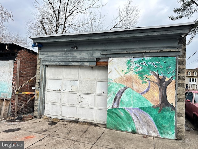 view of garage