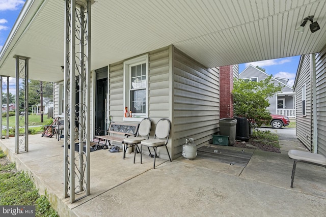 view of patio with a porch