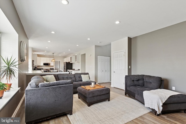 living room featuring light hardwood / wood-style floors