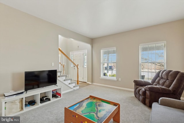 view of carpeted living room