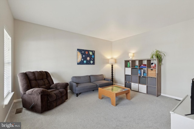 living room with carpet