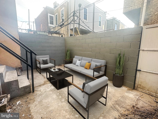 view of patio / terrace with an outdoor living space