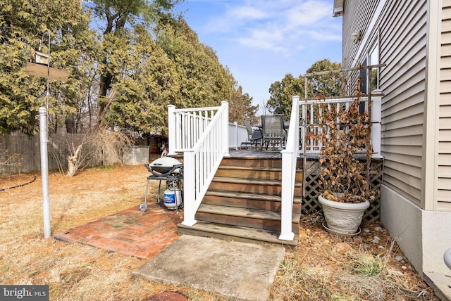 view of yard featuring a deck