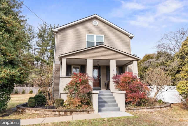 view of front property with a porch