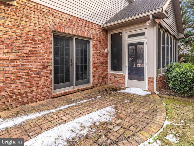 doorway to property with a patio and french doors