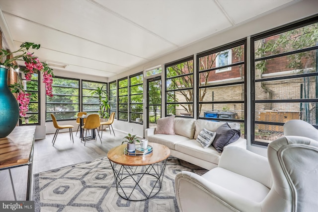 sunroom / solarium with an outdoor hangout area