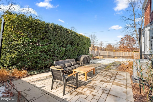 view of patio with an outdoor living space