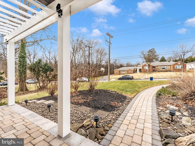 view of patio with a pergola