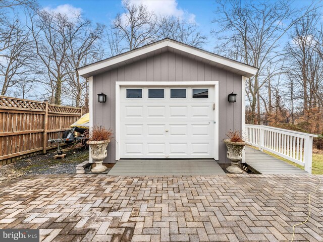 view of garage