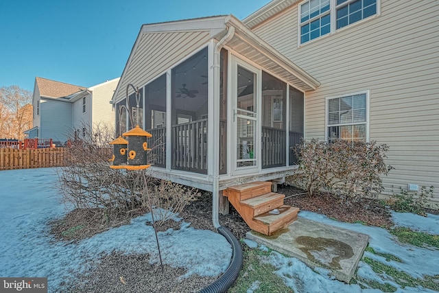 exterior space with a sunroom