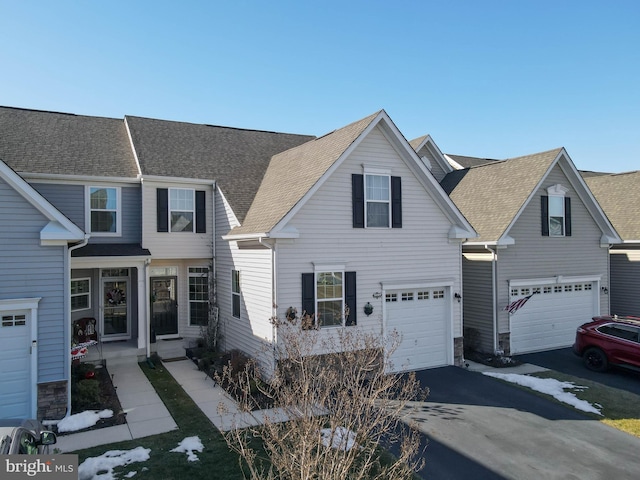 view of front property with a garage