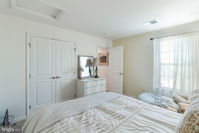 bedroom with a closet