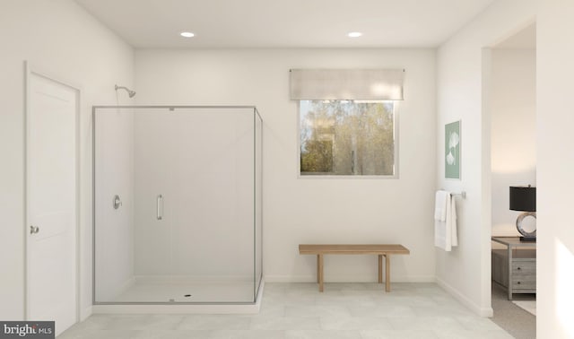 bathroom featuring an enclosed shower