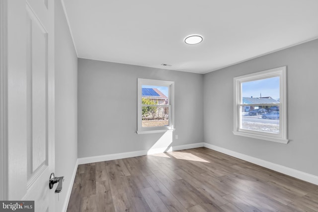 empty room featuring light hardwood / wood-style flooring