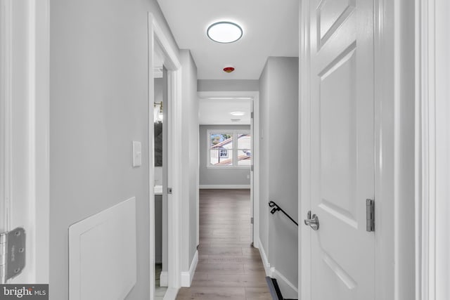 hall featuring light hardwood / wood-style flooring