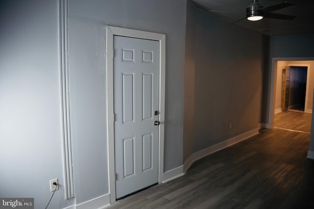 hall featuring dark hardwood / wood-style floors