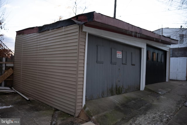 view of home's exterior featuring a garage