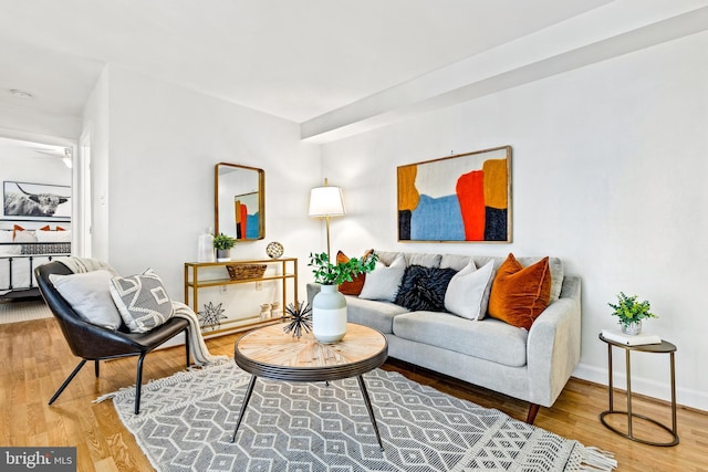 living room featuring wood-type flooring