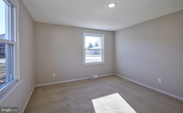 spare room featuring carpet floors