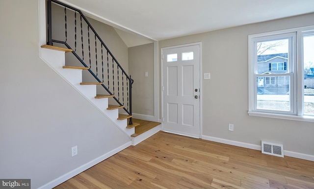 foyer featuring light hardwood / wood-style floors