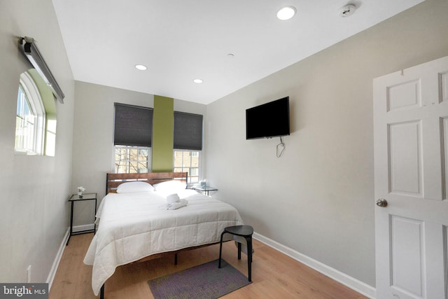 bedroom featuring light hardwood / wood-style floors