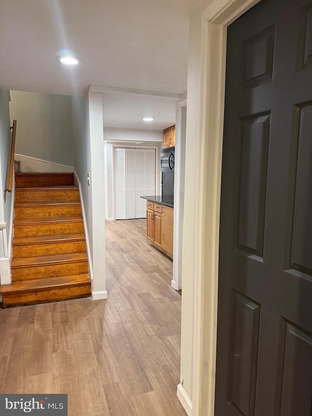 interior space with light hardwood / wood-style flooring