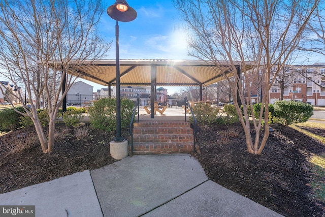 view of patio / terrace featuring a gazebo